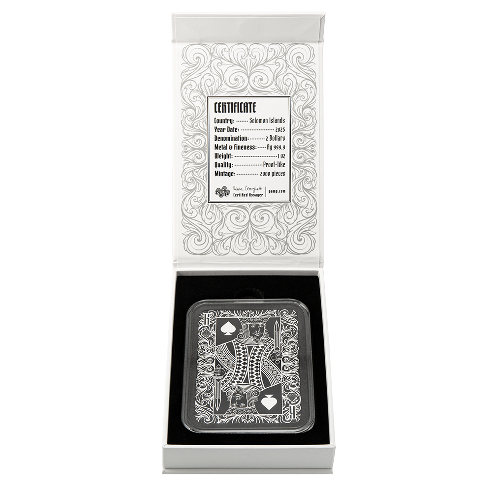 2025 Royal Flush King of Spades Coin 1 oz Silver Bar