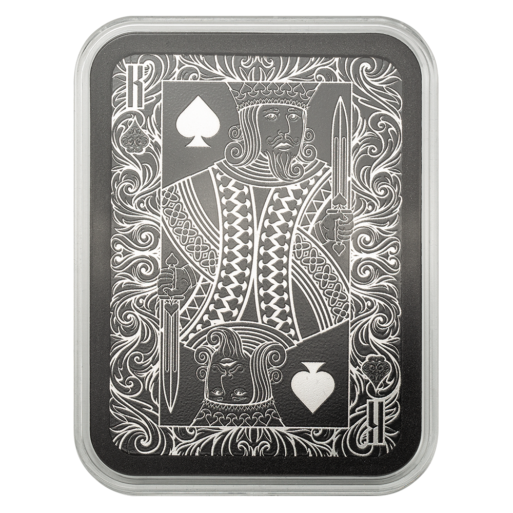 2025 Royal Flush King of Spades Coin 1 oz Silver Bar