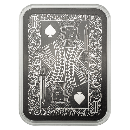 2025 Royal Flush King of Spades Coin 1 oz Silver Bar
