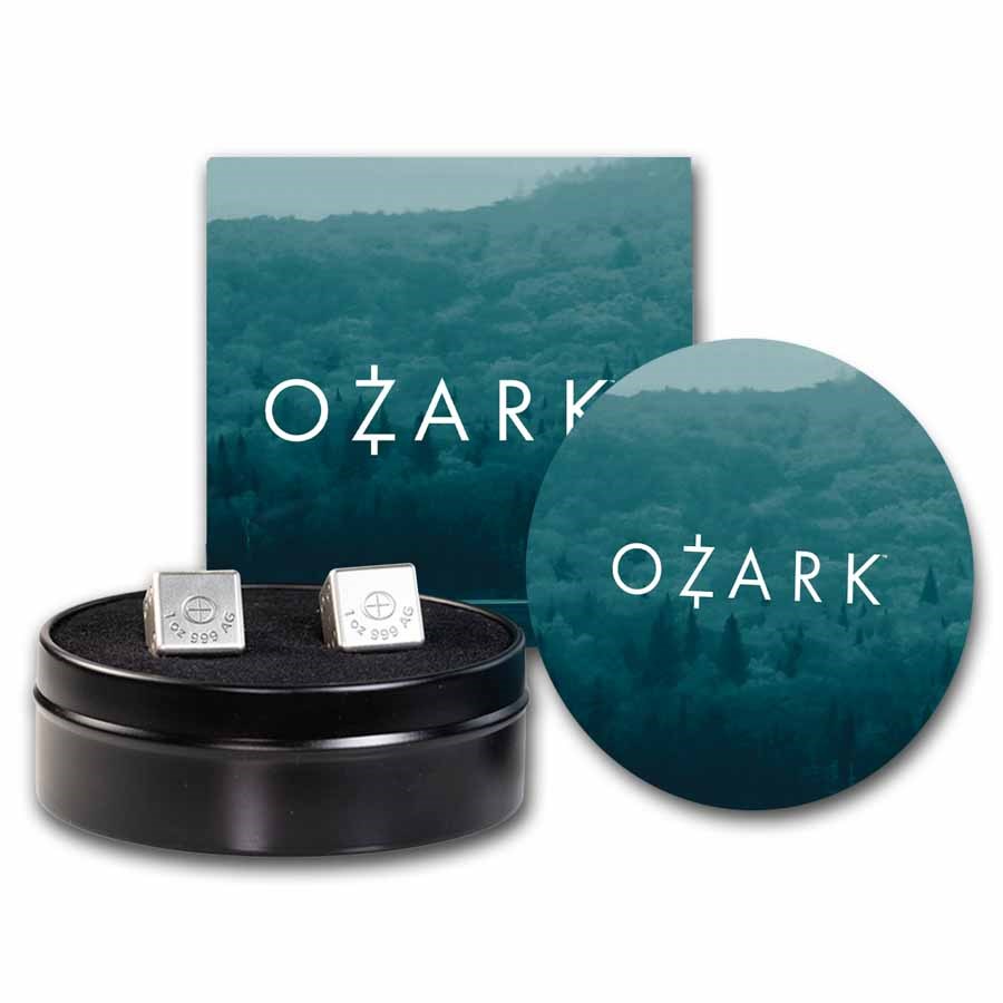 Ozark Dice Set – 2oz Silver with Presentation Box & Certificate of Authenticity (COA)