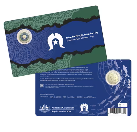 2025 $2 'C' Mintmark Coloured Uncirculated Coin – 30th Anniversary of the Torres Strait Islander Flag