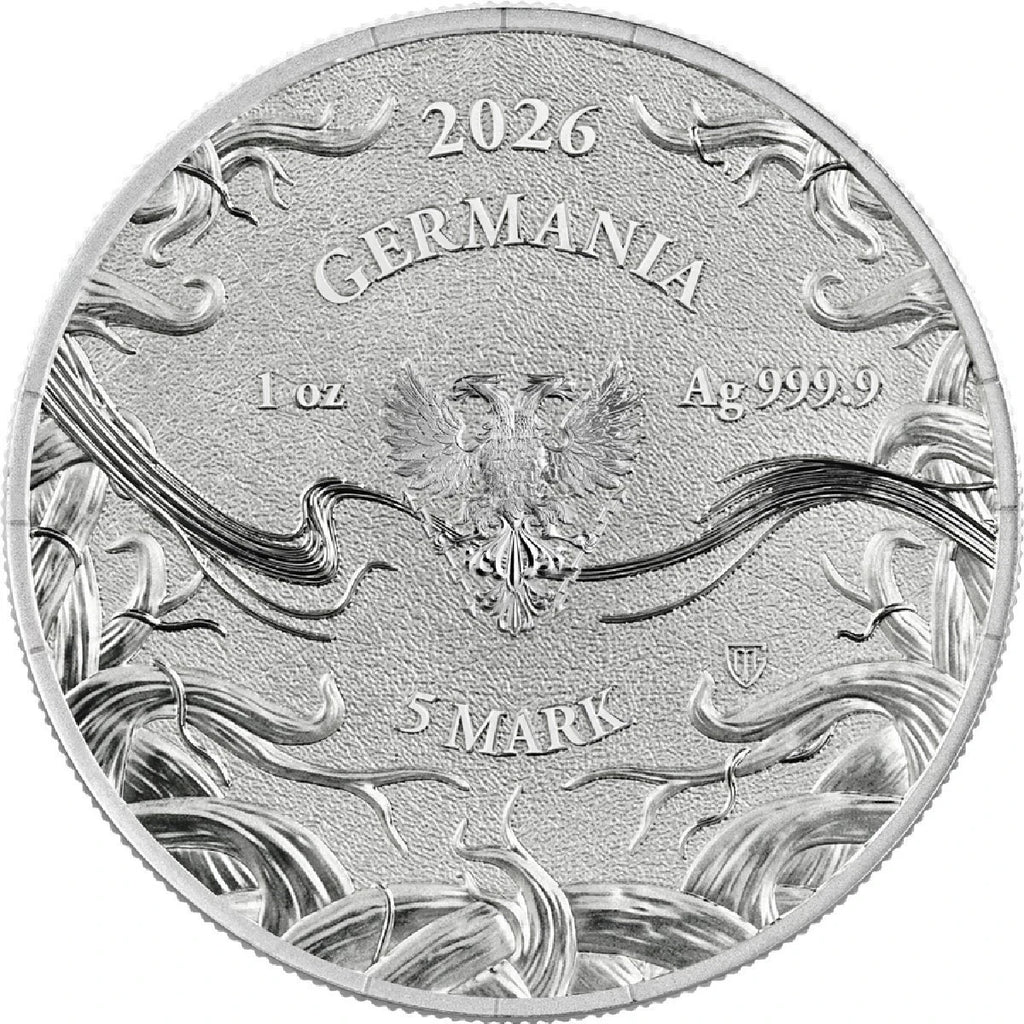 2026 Germania Mint Norns: Urd 1oz Silver BU Coin – 5 Mark .9999 Fine Silver