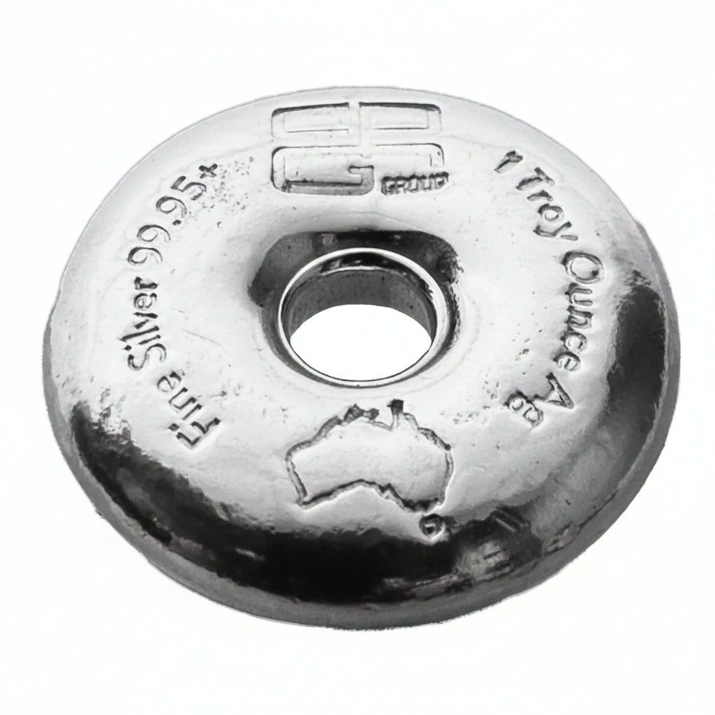 CPGR 1oz .9995 Fine Silver Cast Donut Bar