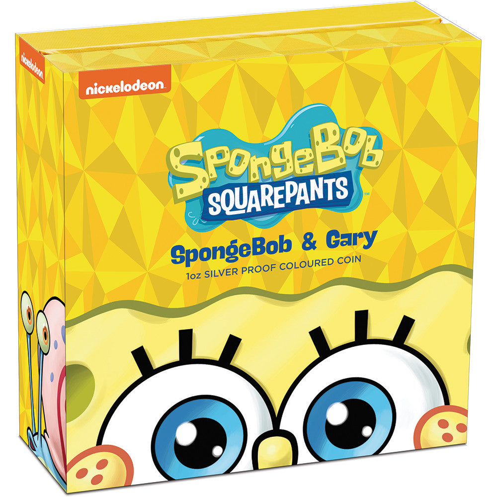 2024 SpongeBob SquarePants – SpongeBob & Gary 1oz Silver Proof Coloured Coin