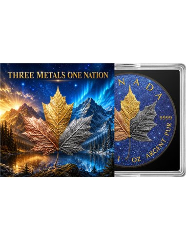 Three Metals One Nation – 2026 Canada $5 Maple Leaf 1oz Silver Coin | Limited Mintage 499
