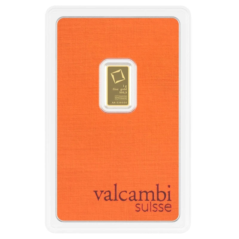 Valcambi Suisse 1 Gram Gold Bar – .9999 Fine Gold in Assay