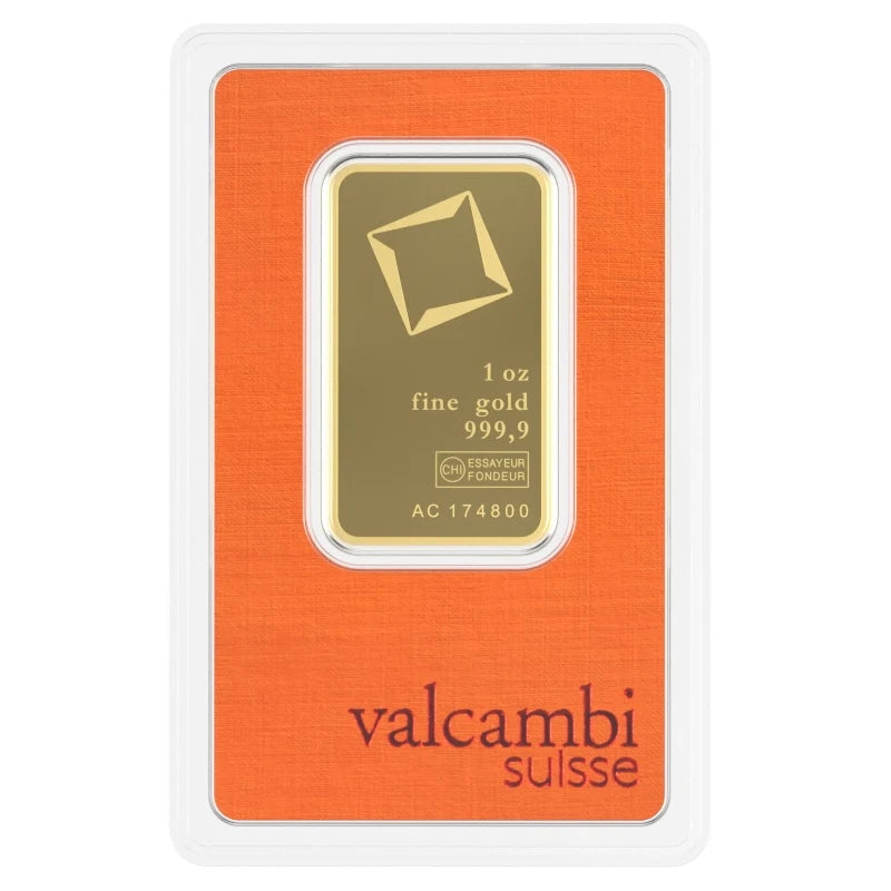 Valcambi Suisse 1oz Gold Bar – .9999 Fine Gold in Assay