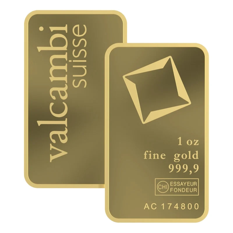 Valcambi Suisse 1oz Gold Bar – .9999 Fine Gold in Assay